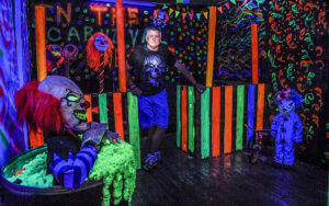 Jay Clark helped build Nightmare on Moulton Street, which raised funds for the American Cancer Society.
