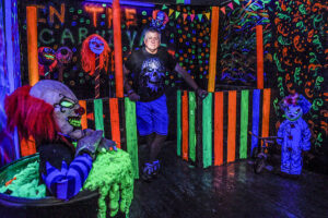 Jay Clark helped build Nightmare on Moulton Street, which raised funds for the American Cancer Society.