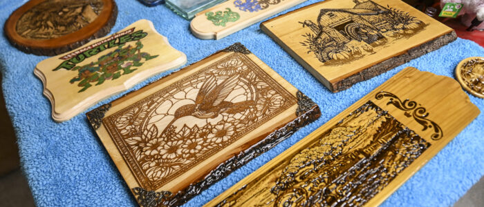 Senior Companion program volunteer Raymond Ruth loves wood carving. Woodwork is what he and Samuel Jones have in common.