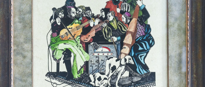 Char Baxter sketched this painting on paper while visiting the Louvre museum in Paris in 1975.