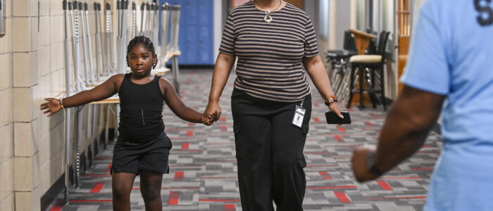 Shannon Shackelford accompanies Avionna Robinson