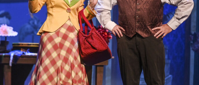 Susan Thompson, left, felt like "a kid at Christmas" working with Phil Parker in "Hello Dolly."