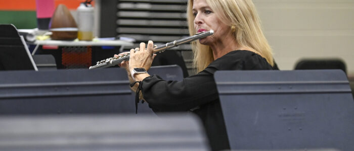 Regina Raney plays the flute. [JERONIMO NISA]