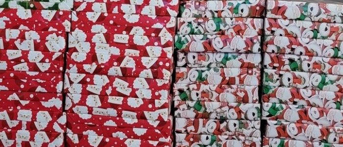 Several wrapped gifts.