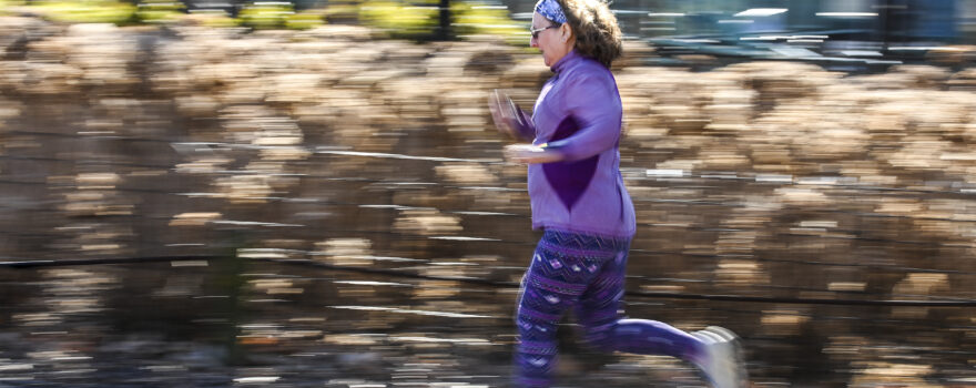 Paula Alderman trains in Delano Park.